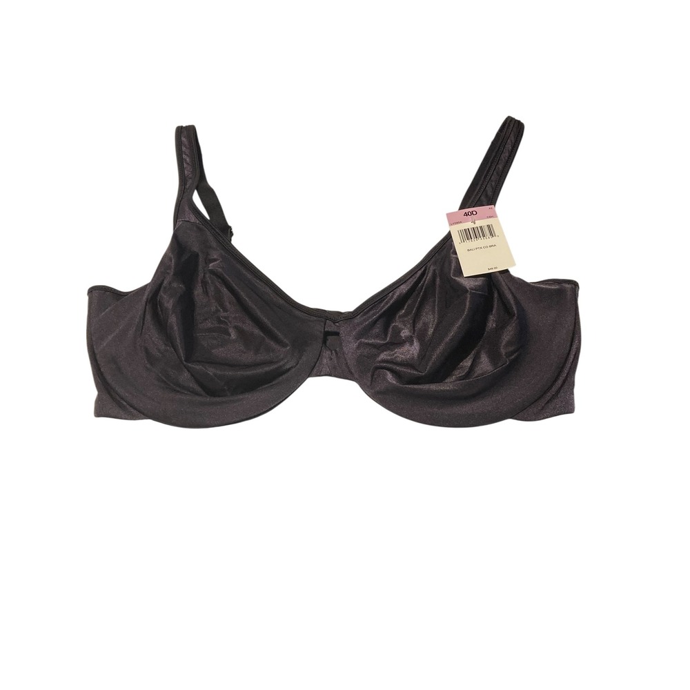 Bali PTX CO Bra 40D‎ Black Underwire Unlined LY0904 NEW
